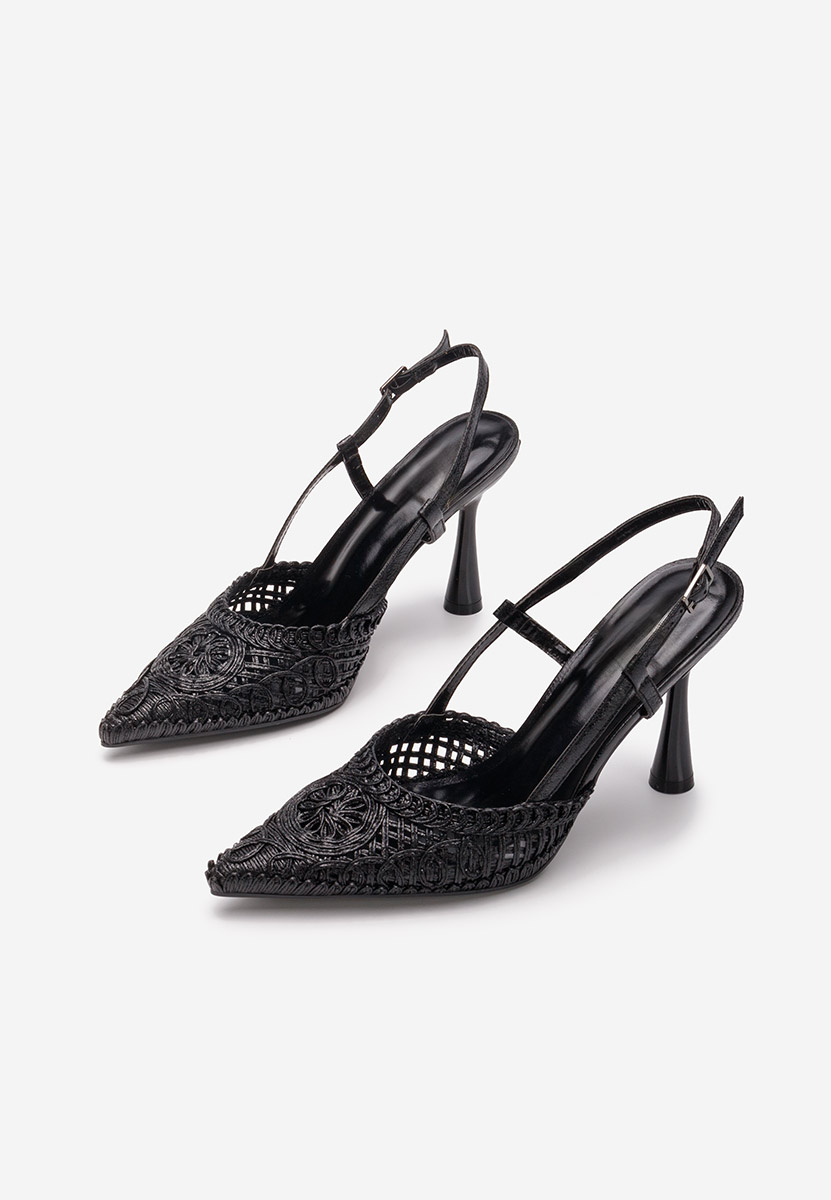 Azzie v2 fekete slingback