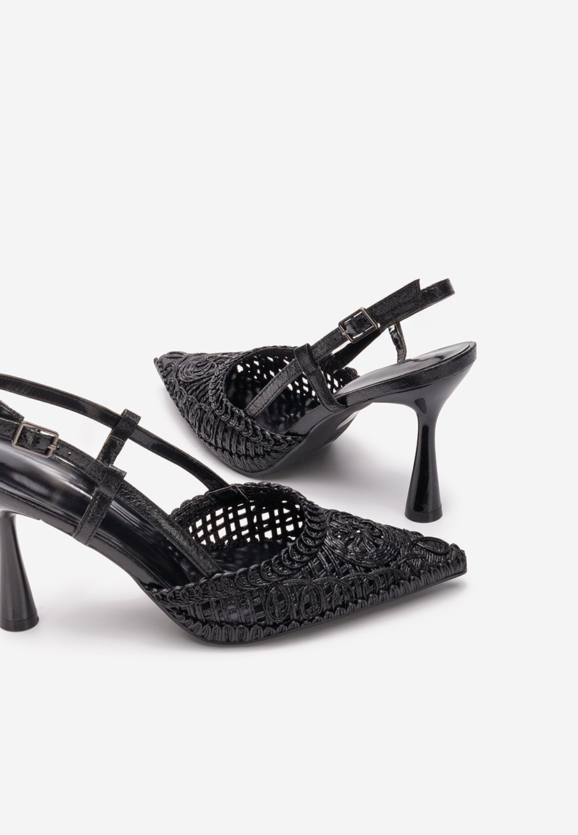 Azzie v2 fekete slingback