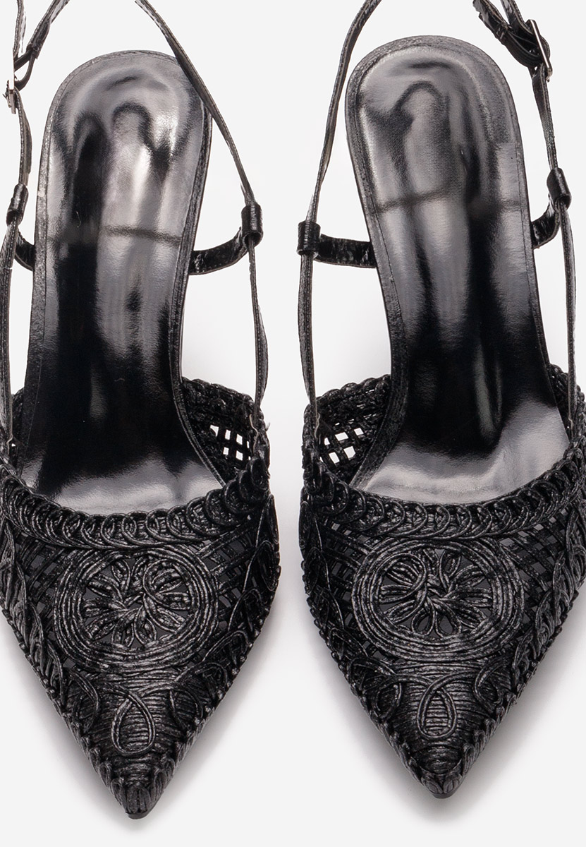 Azzie v2 fekete slingback