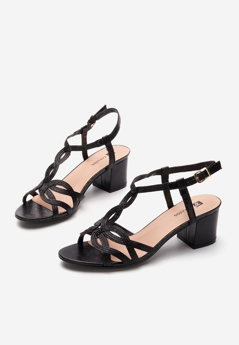 Siltia fekete vastag sarkú szandál 