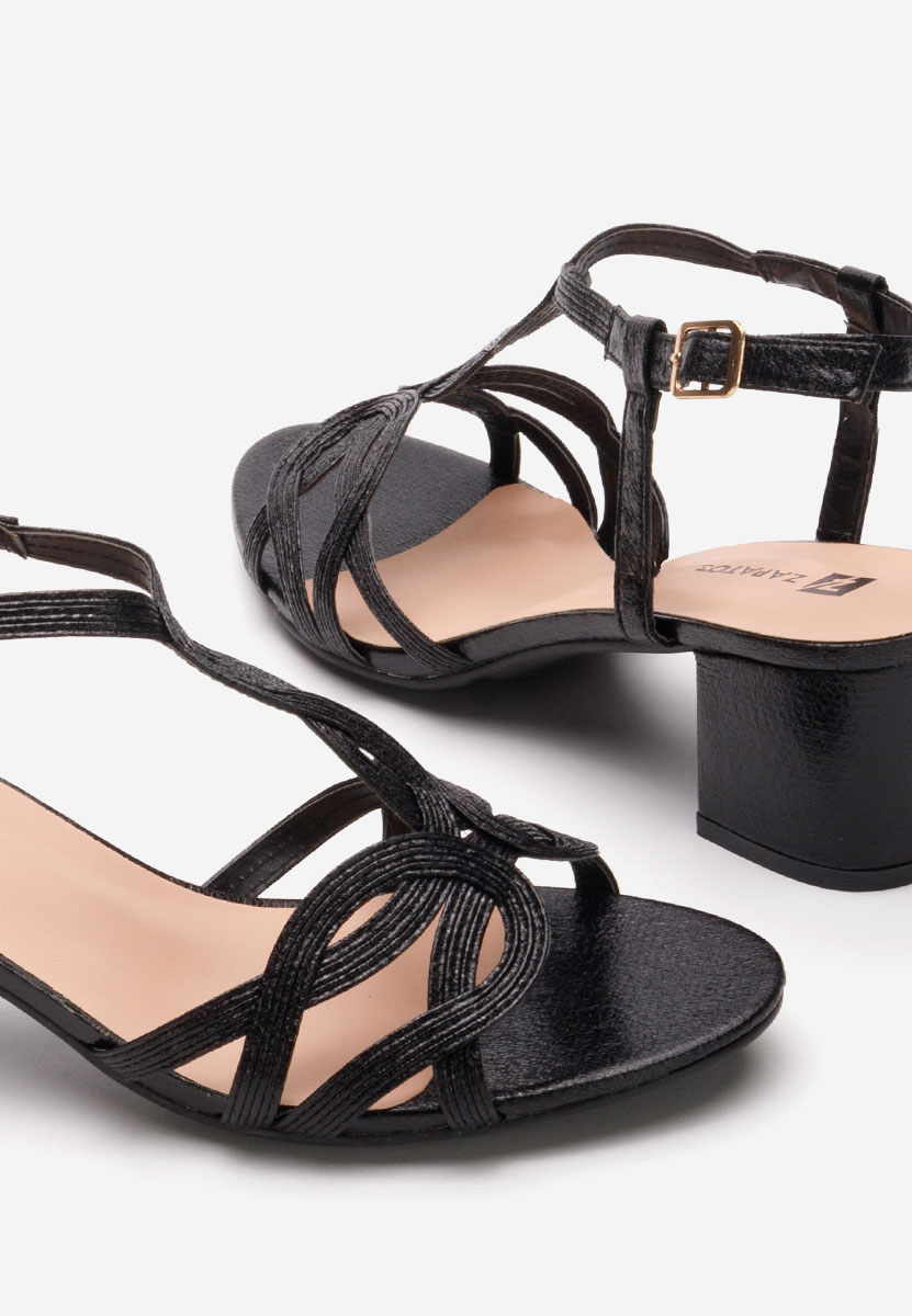 Siltia fekete vastag sarkú szandál 