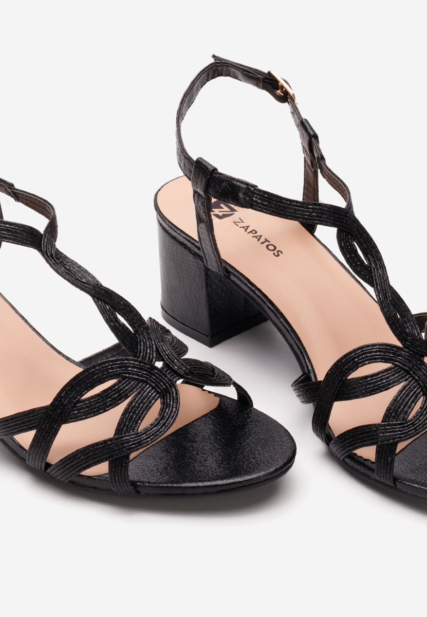 Siltia fekete vastag sarkú szandál 