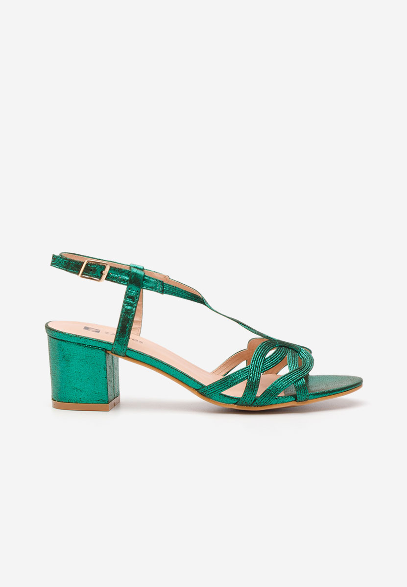 Siltia zöld vastag sarkú szandál 
