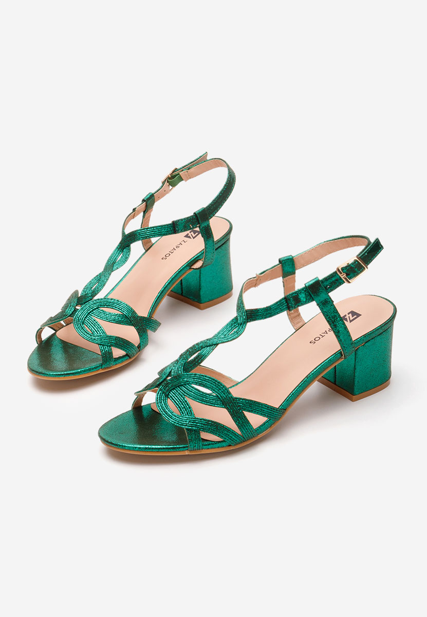 Siltia zöld vastag sarkú szandál 