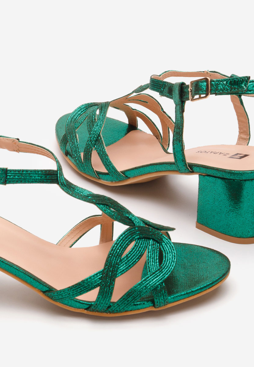 Siltia zöld vastag sarkú szandál 