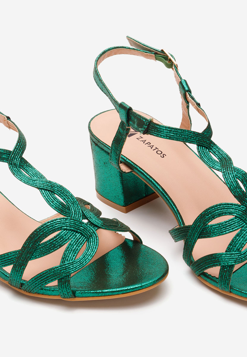 Siltia zöld vastag sarkú szandál 