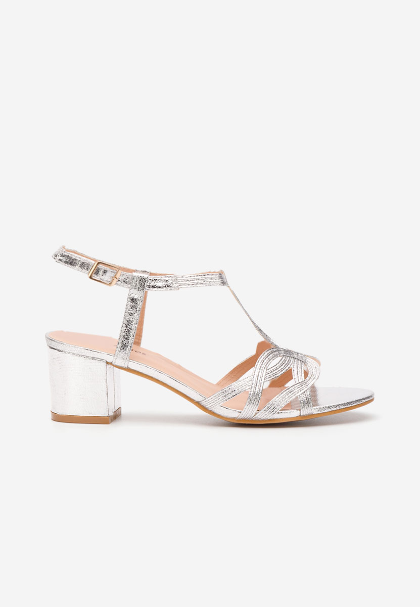 Siltia ezüst vastag sarkú szandál 