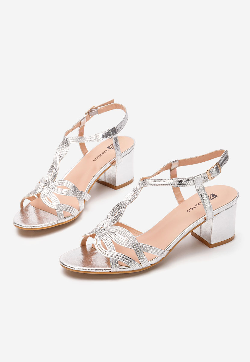 Siltia ezüst vastag sarkú szandál 