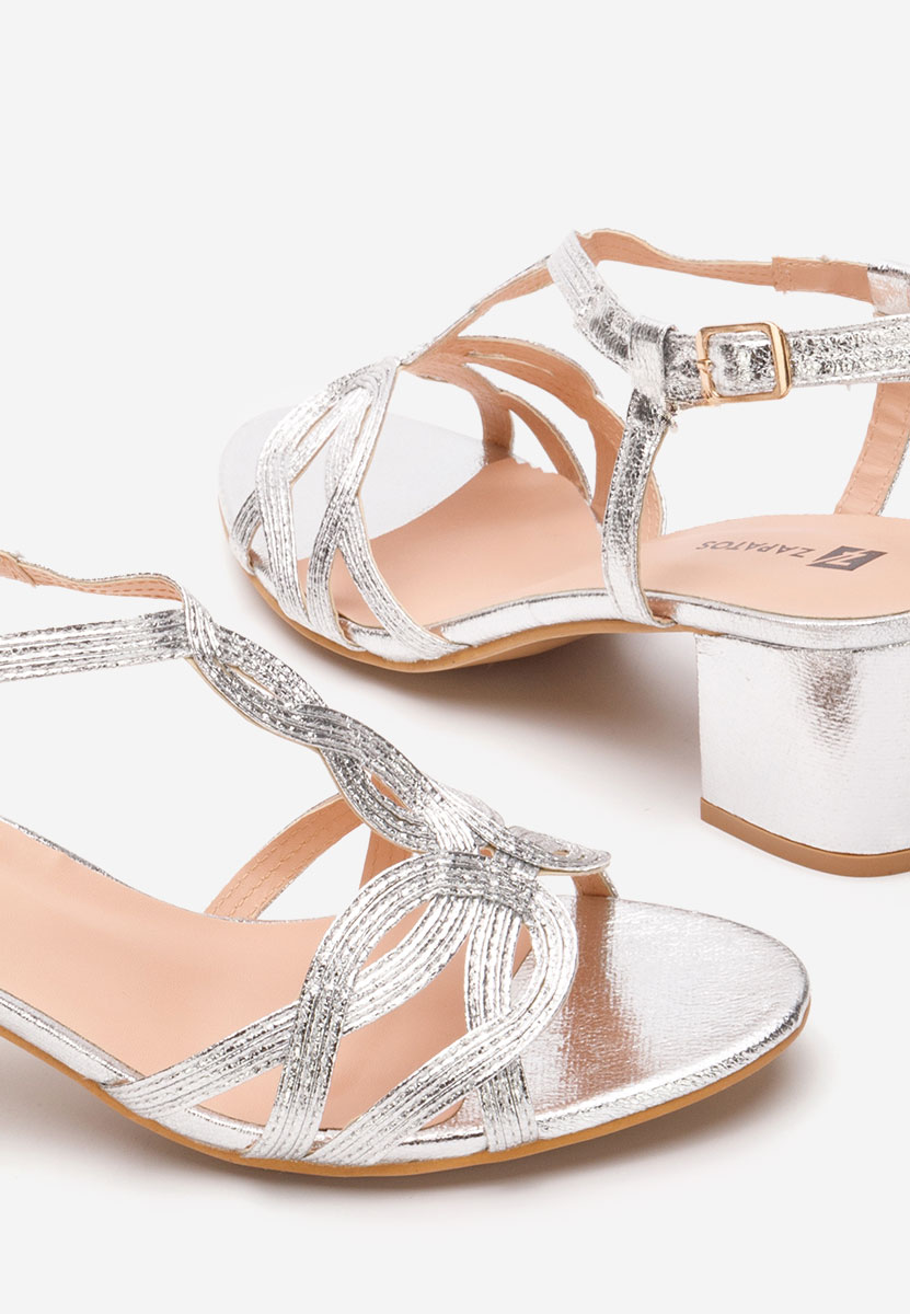 Siltia ezüst vastag sarkú szandál 