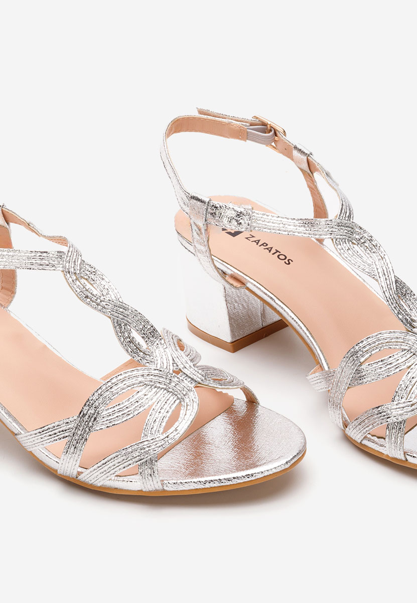 Siltia ezüst vastag sarkú szandál 