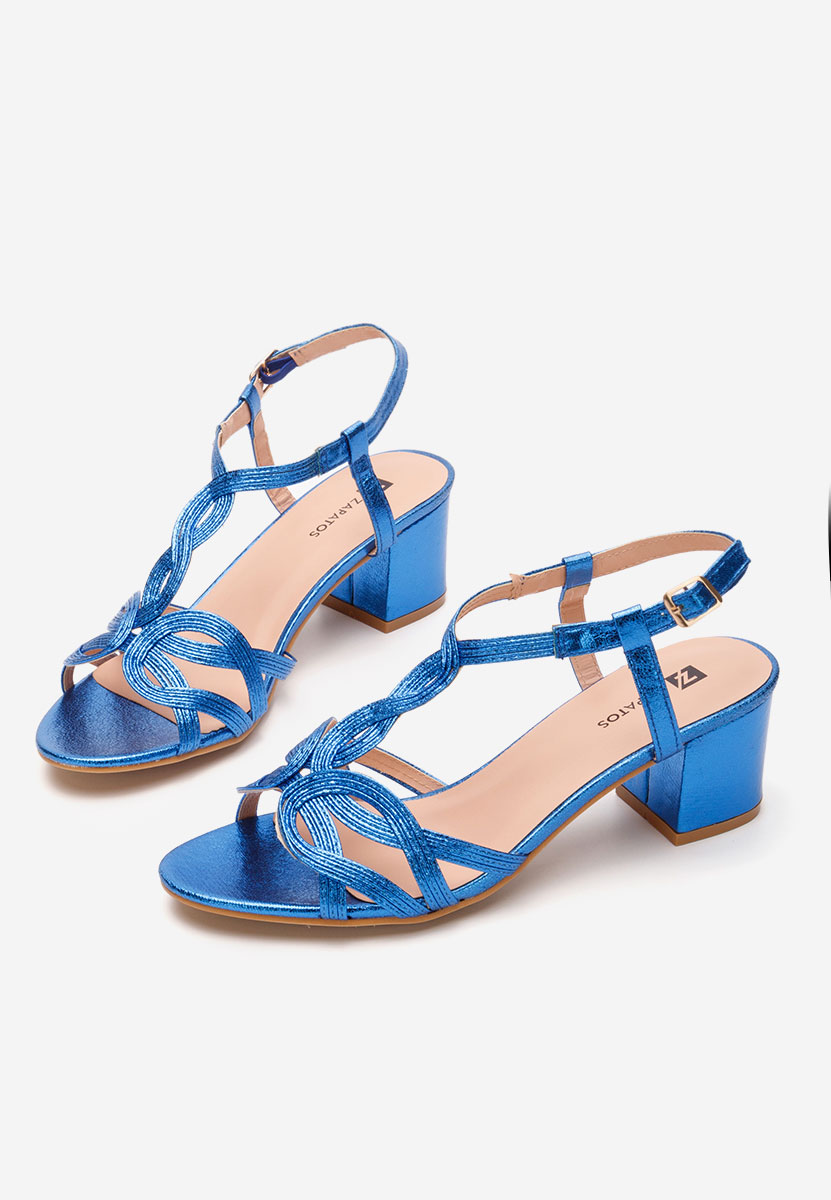 Siltia kék vastag sarkú szandál 
