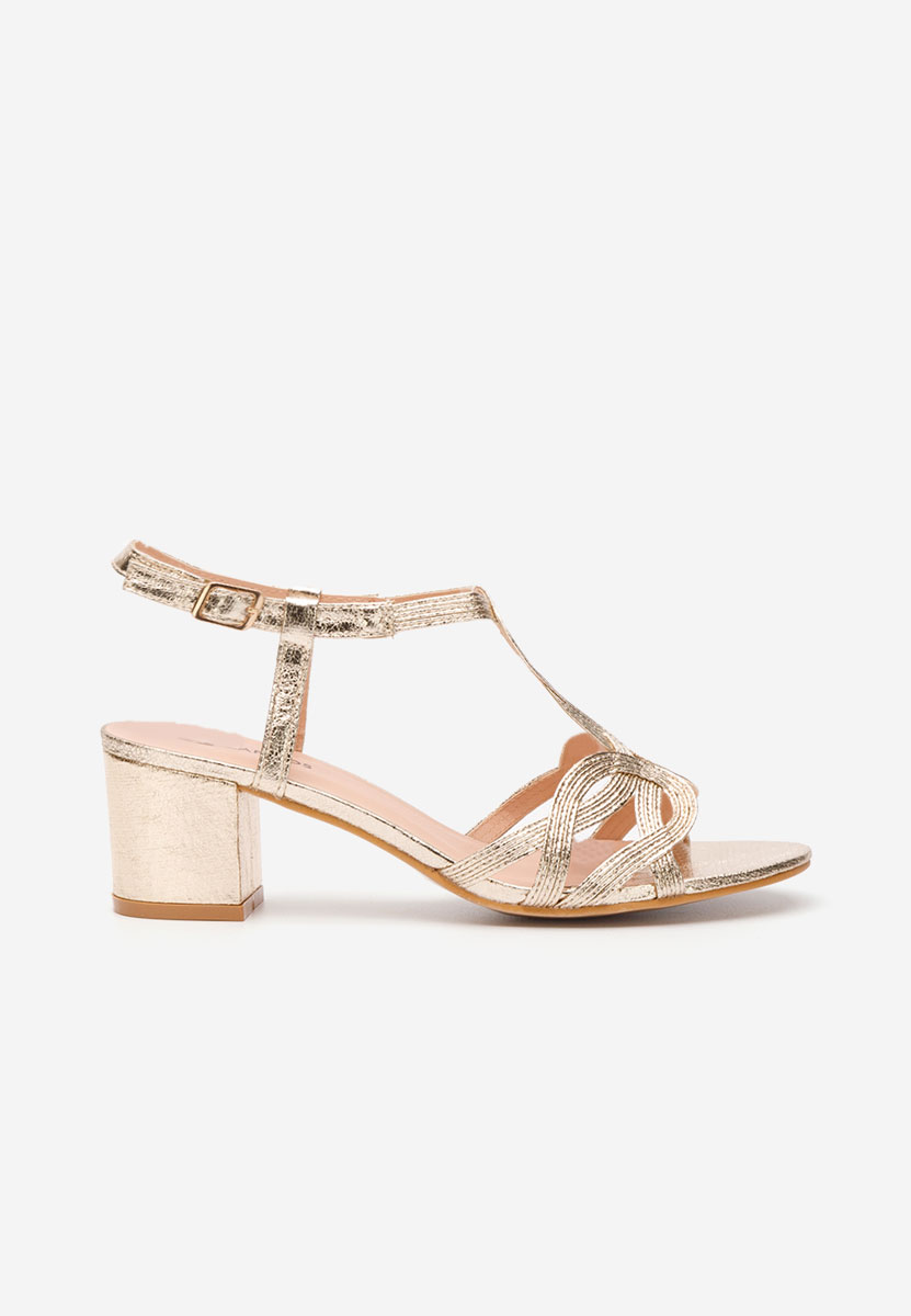 Siltia aranyszínü vastag sarkú szandál 