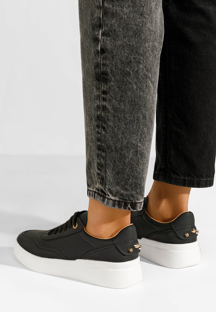 Hessa fekete telitalpú platform sneaker