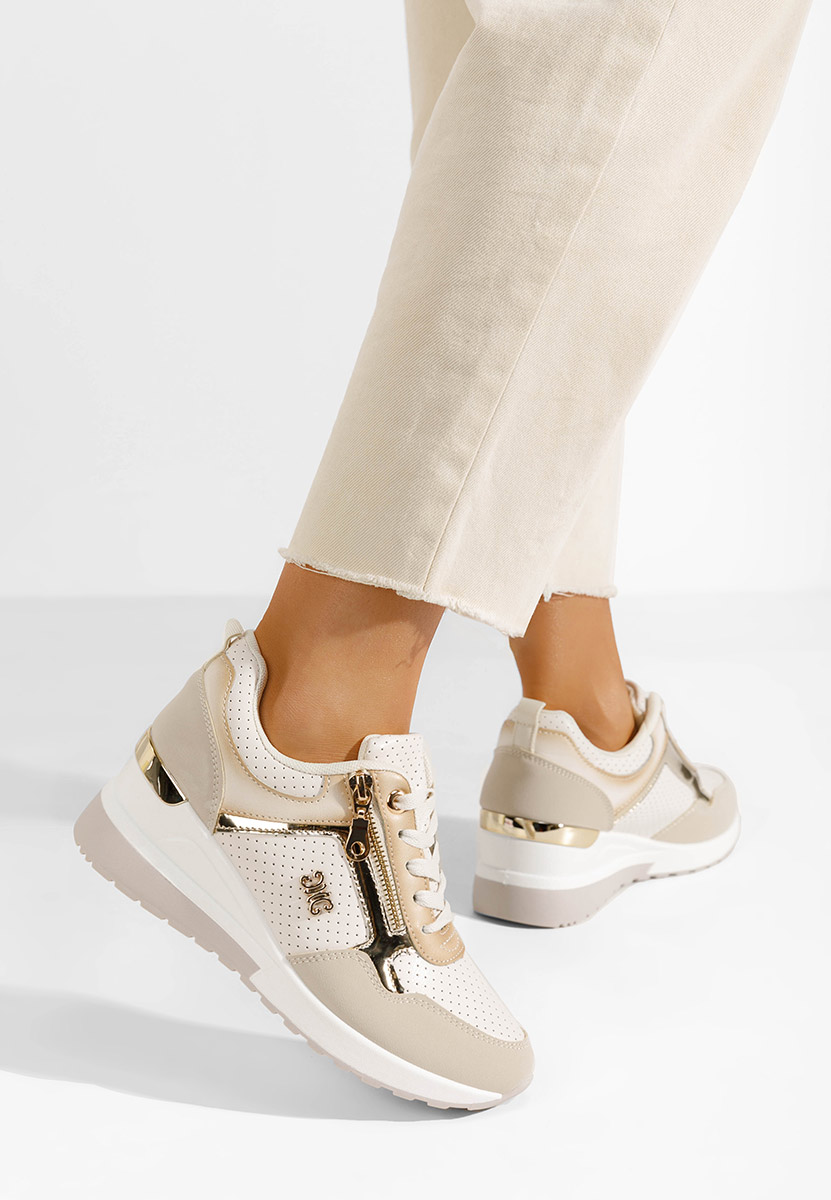 Kaileen bézs platform sneaker cipő 