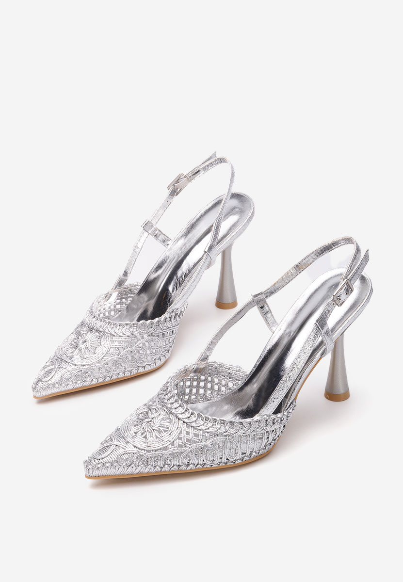 Azzie v2 ezüst slingback