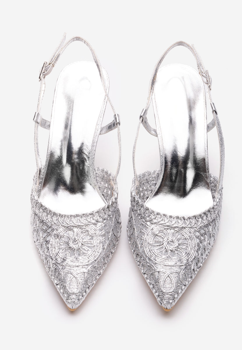 Azzie v2 ezüst slingback