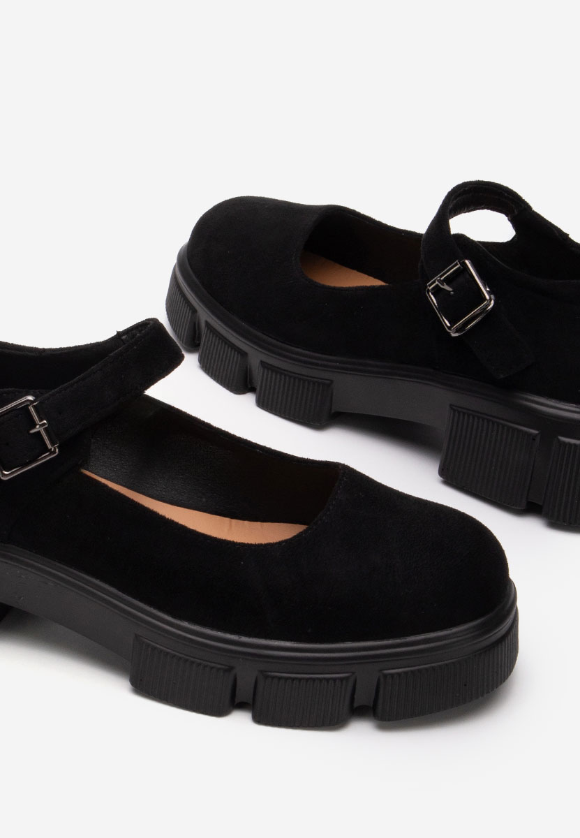Calvina v2 fekete telitalpú platform cipő