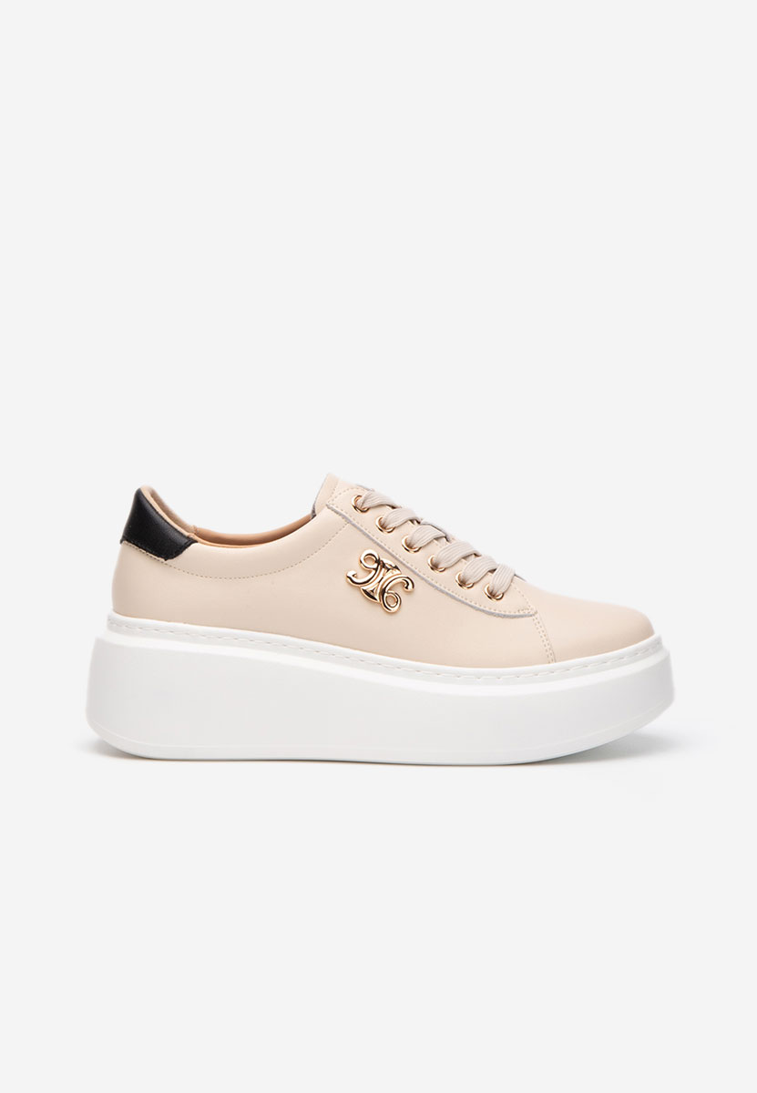 Caliana bézs telitalpú platform sneaker