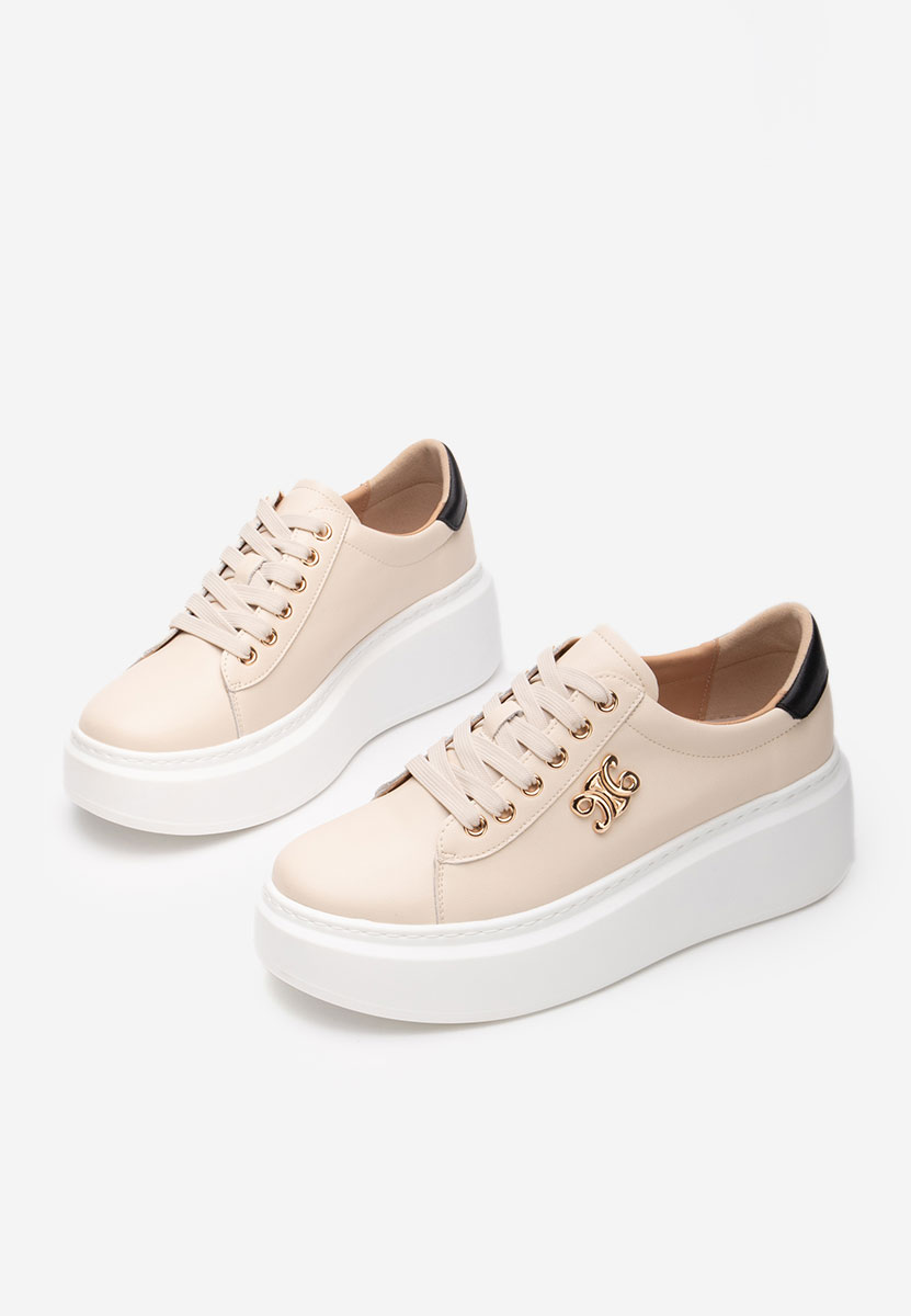 Caliana bézs telitalpú platform sneaker