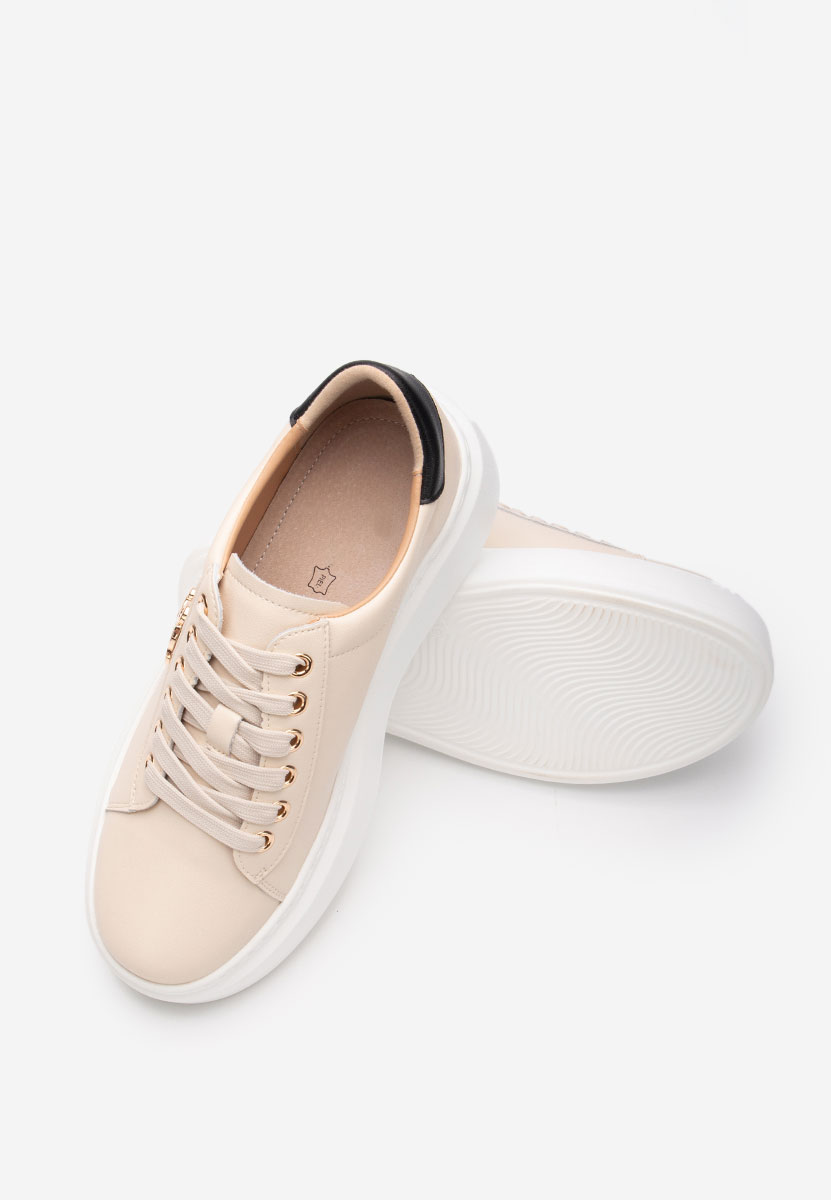 Caliana bézs telitalpú platform sneaker