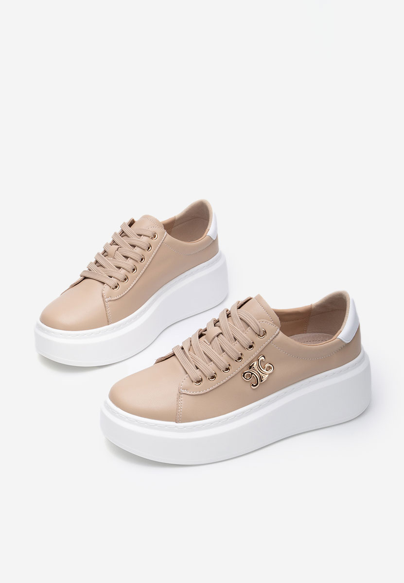 Caliana khaki telitalpú platform sneaker