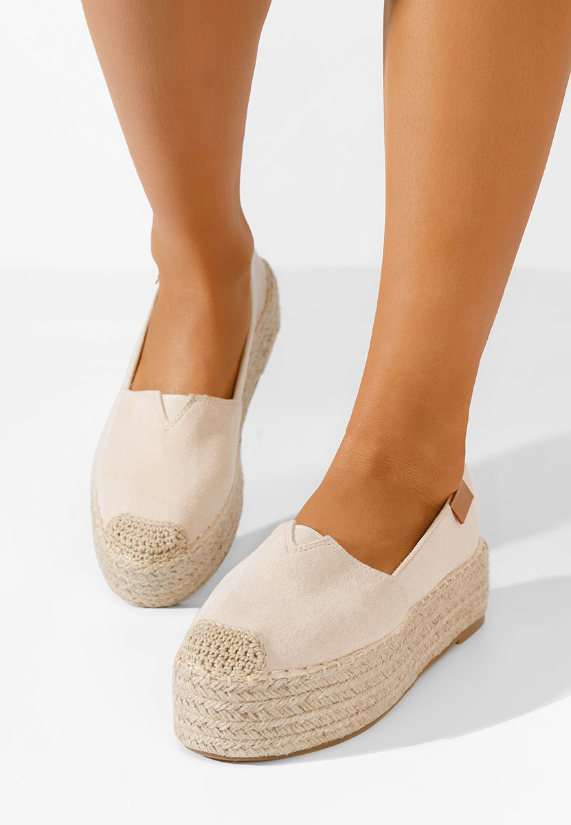 Laguna bézs telitalpú platform espadrilles