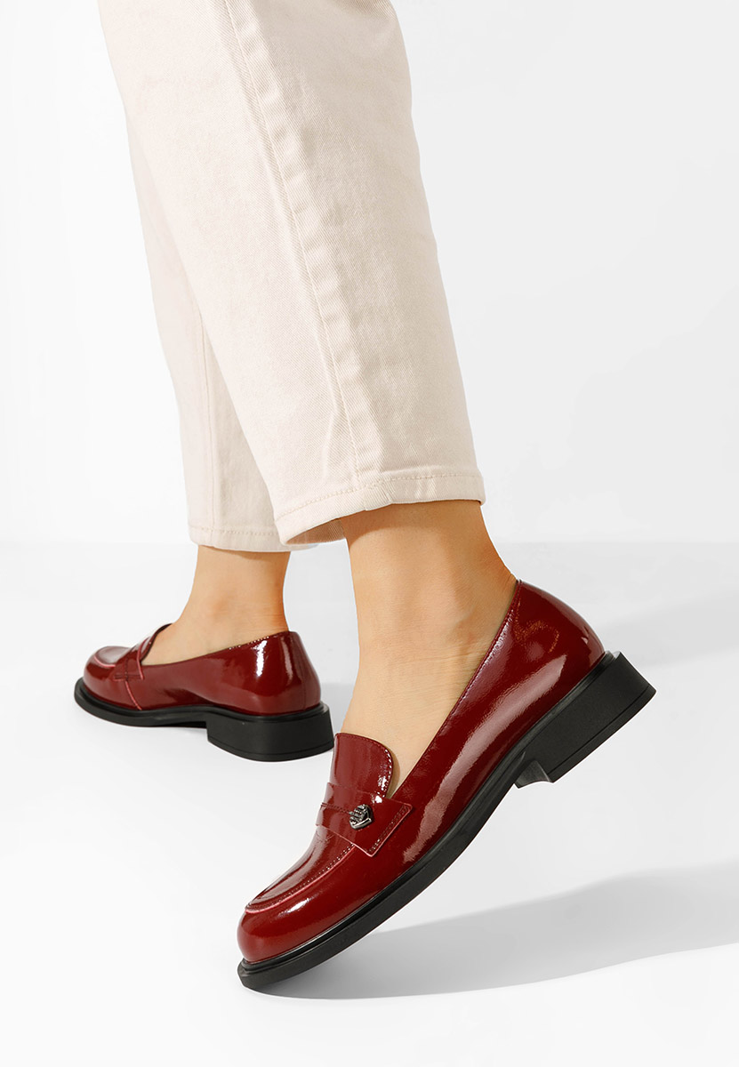 Grapila borvörös női loafer cipő