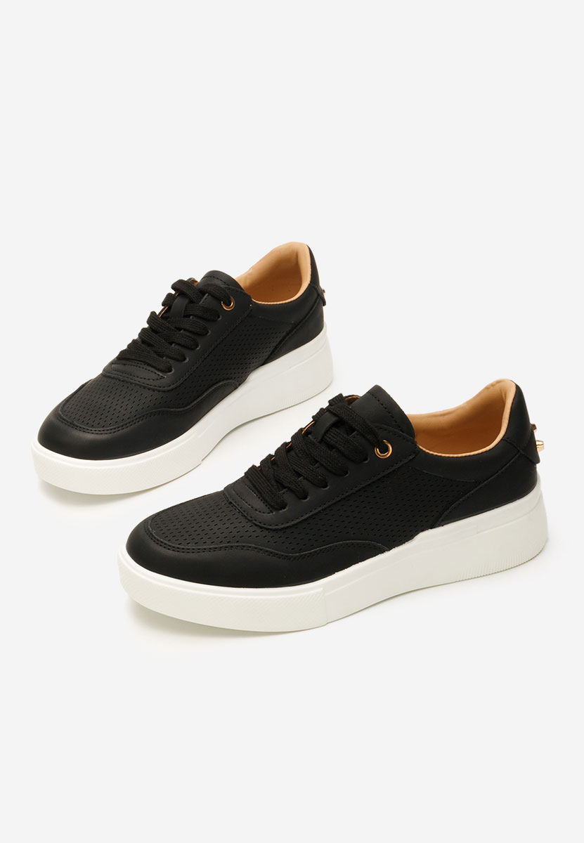 Hessa fekete telitalpú platform sneaker