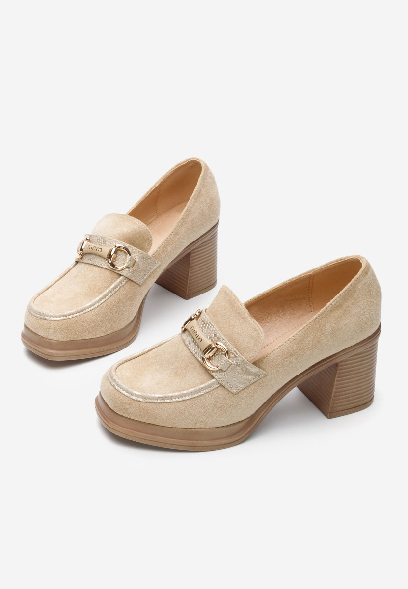 Gizella khaki női loafer cipő