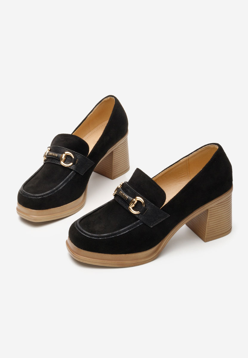 Gizella fekete női loafer cipő