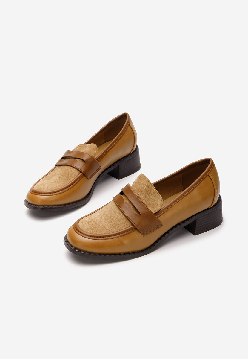 Bruna camel női loafer cipő