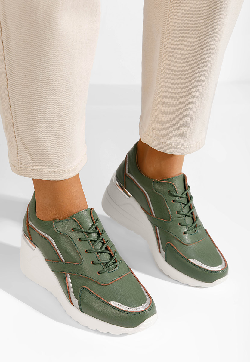 Nayra zöld női bőr sneaker