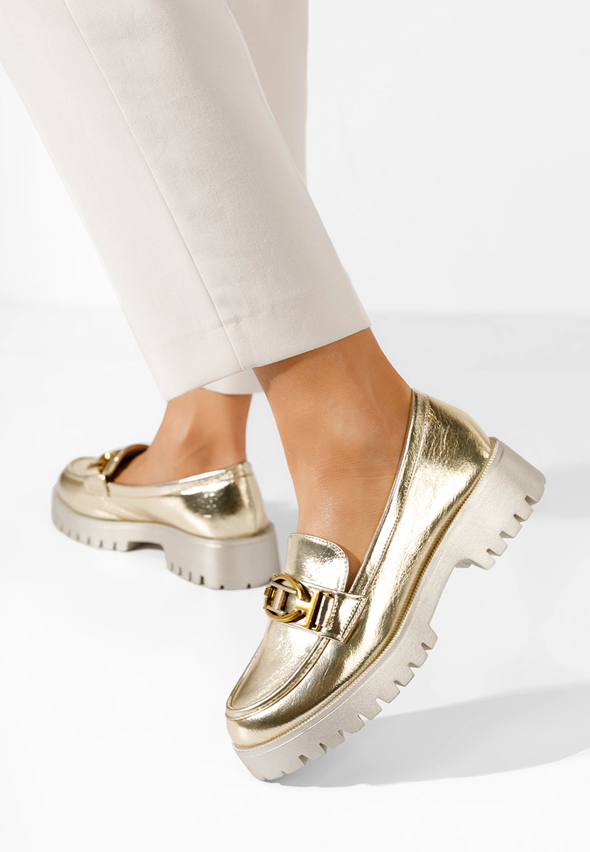 Thara aranyszínü női telitalpú mokaszín