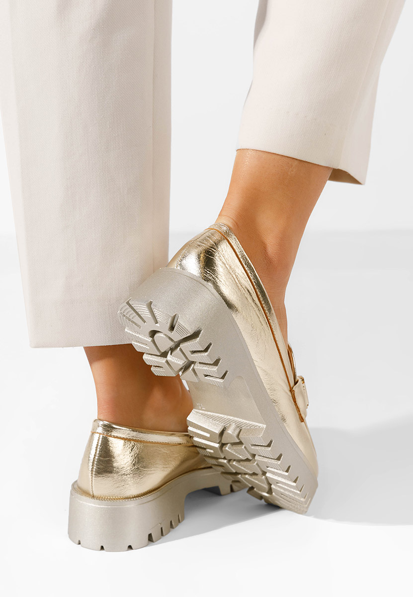 Thara aranyszínü női telitalpú mokaszín