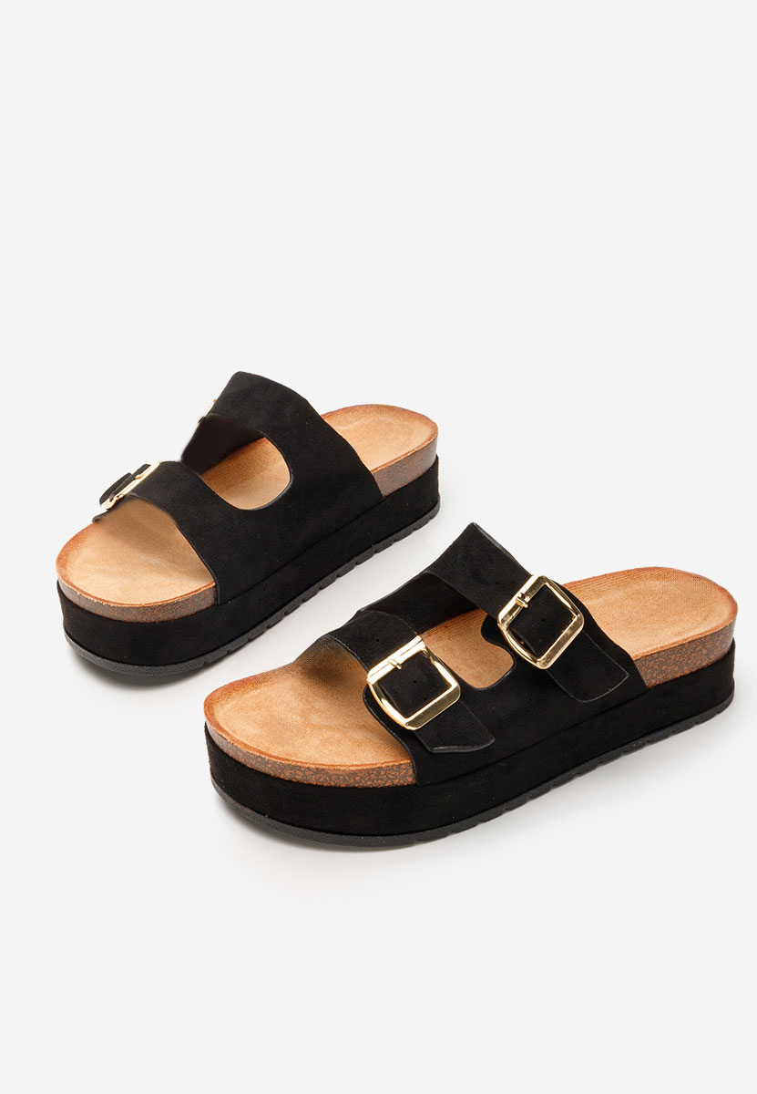 Cu talpa inalta ronna fekete női papucs