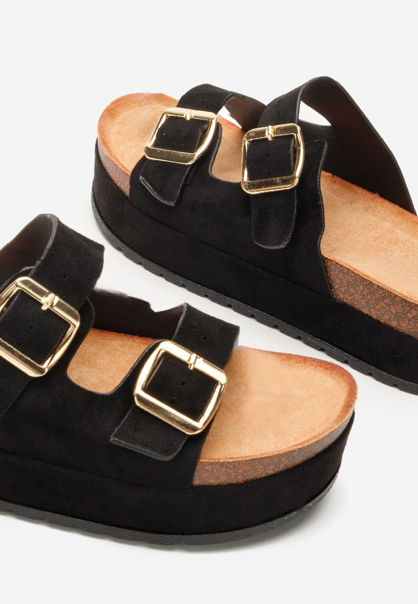 Cu talpa inalta ronna fekete női papucs