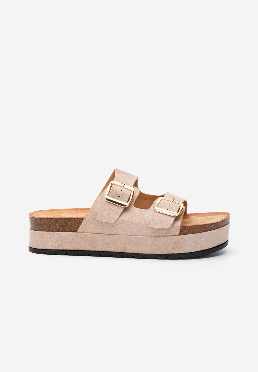 Cu talpa inalta ronna khaki női papucs