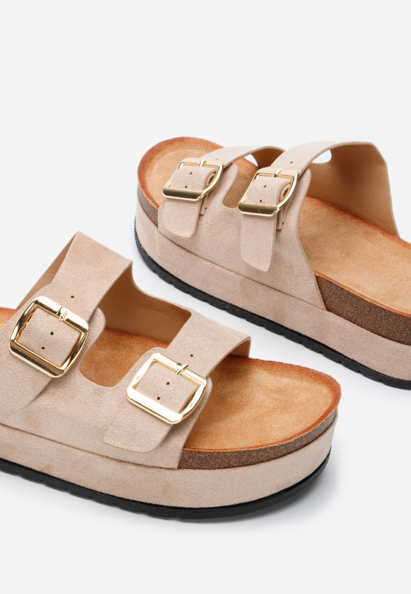 Cu talpa inalta ronna khaki női papucs