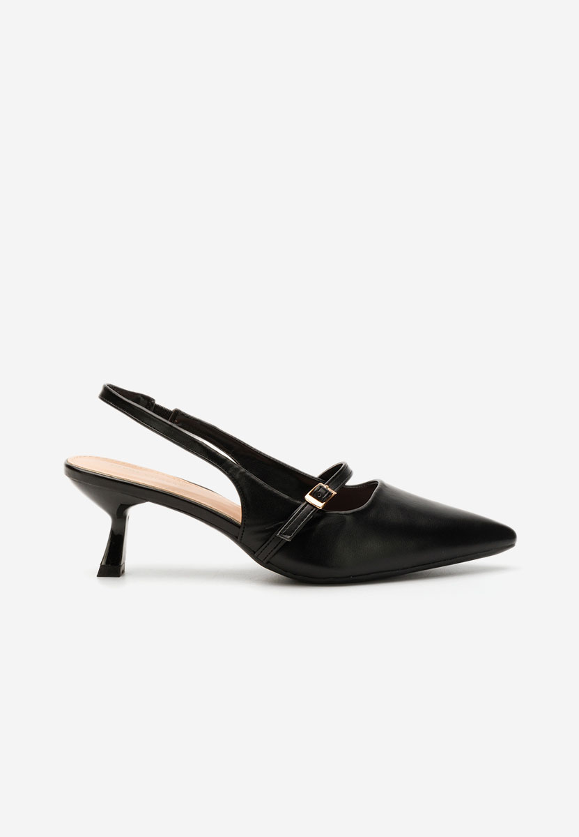 Leonora fekete tűsarkú cipő 