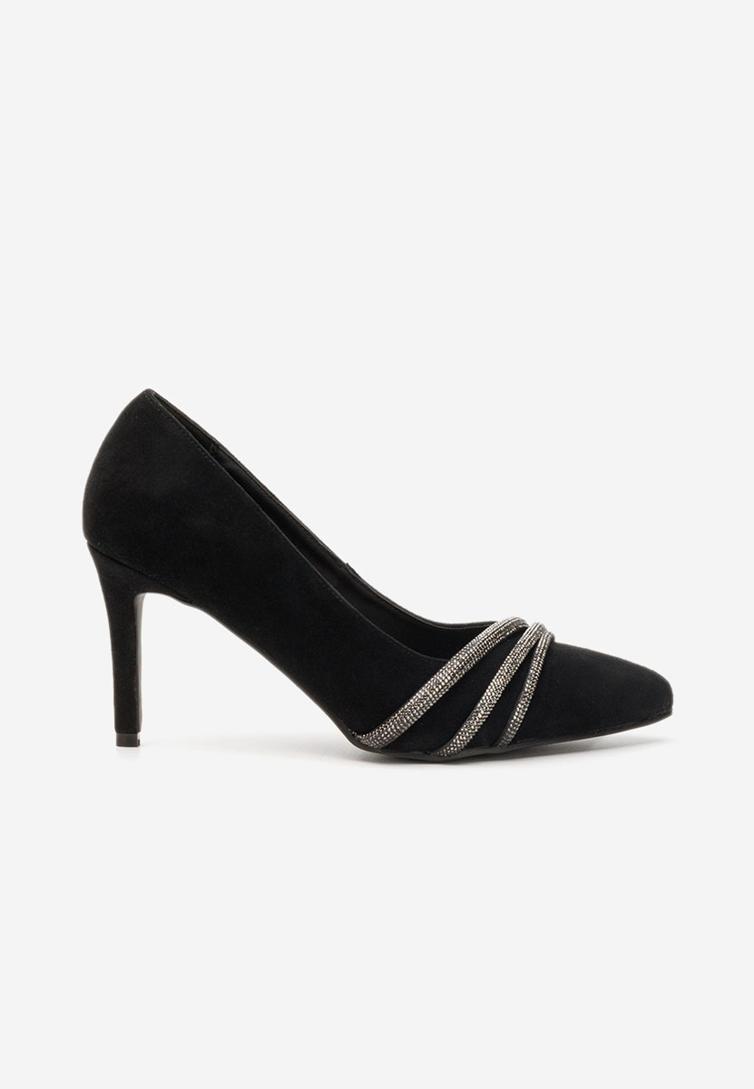 Marillia v2 fekete bőr tűsarkú cipő 