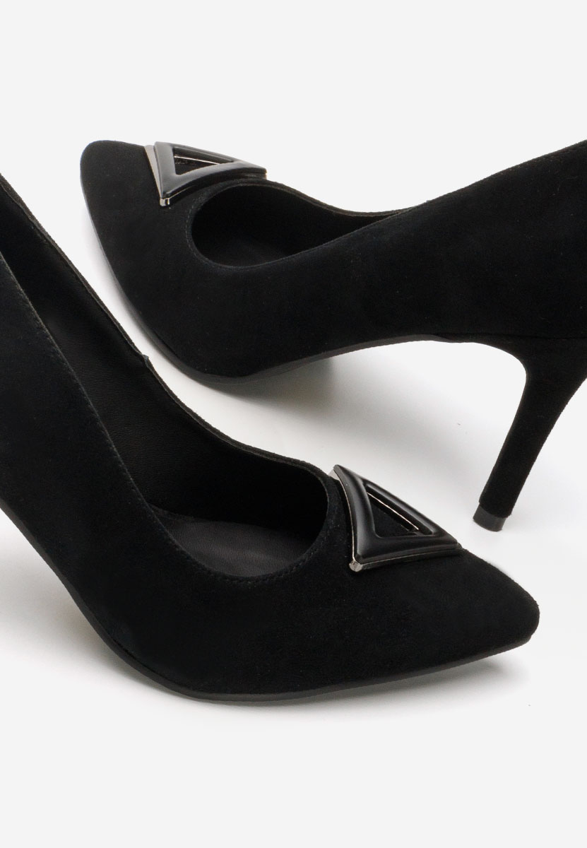 Vanicia v2 fekete bőr tűsarkú cipő 
