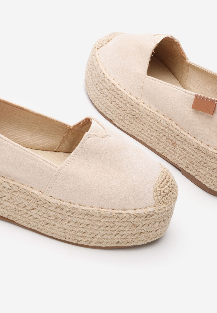 Laguna bézs telitalpú platform espadrilles