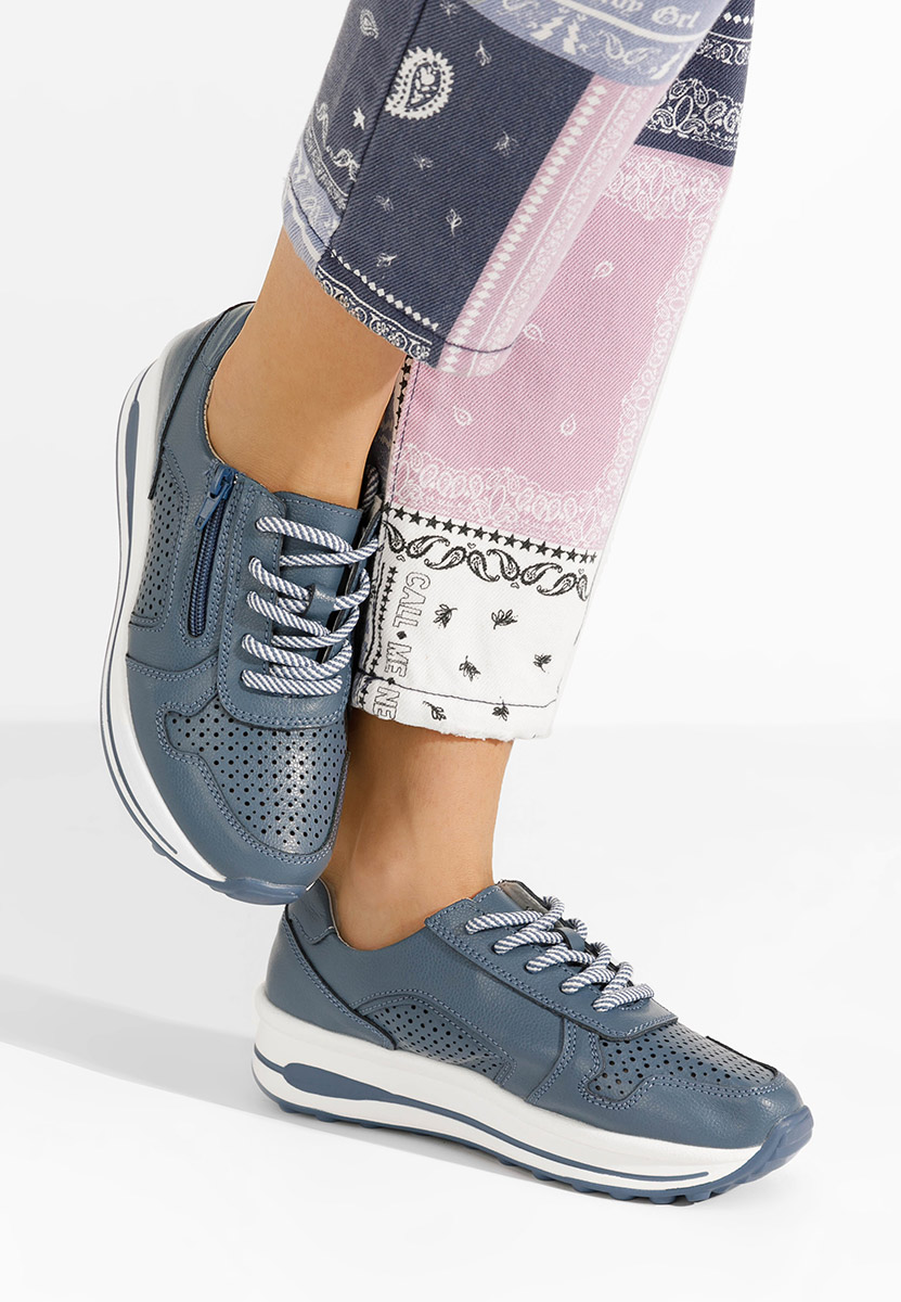 Cidra tengerészkék női bőr sneaker