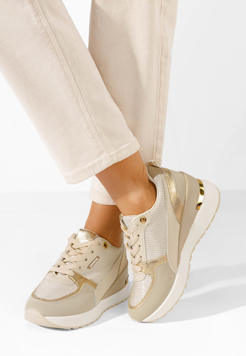 Zaneta bézs platform sneaker cipő 