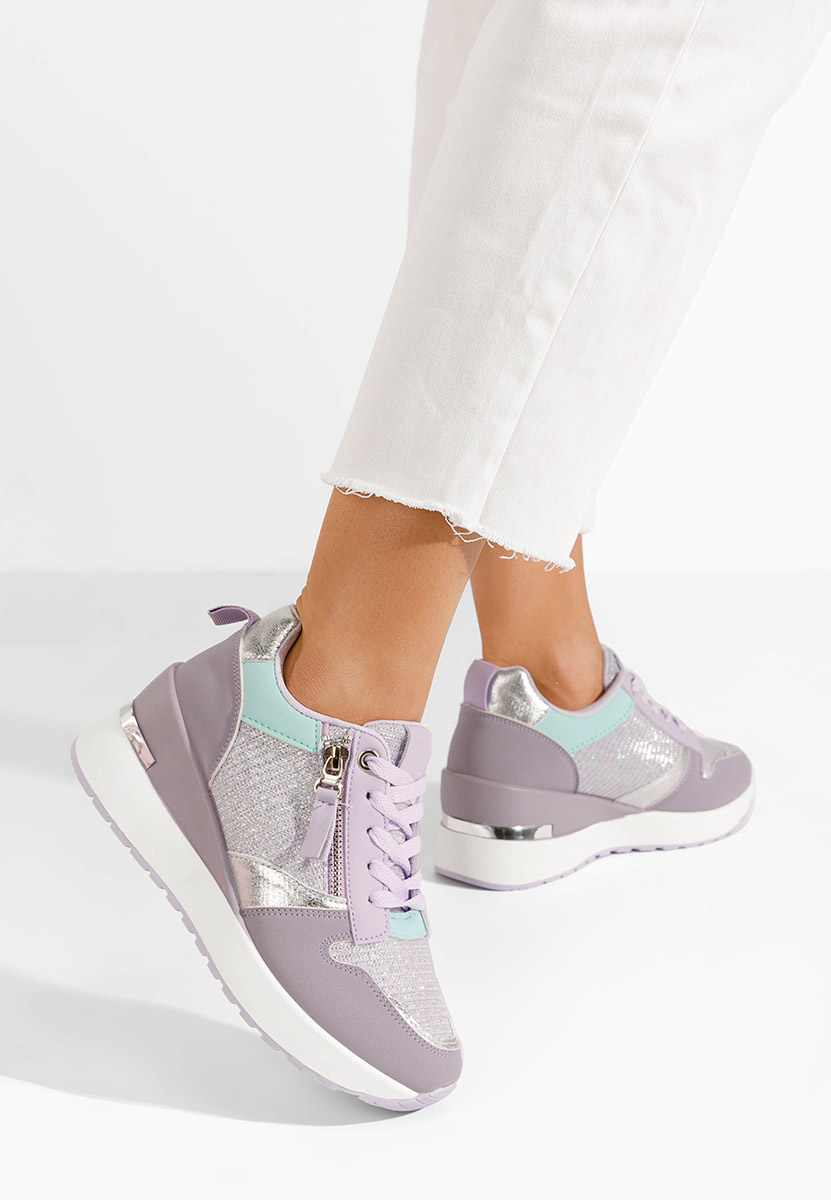 Zenna világos lila platform sneaker cipő 