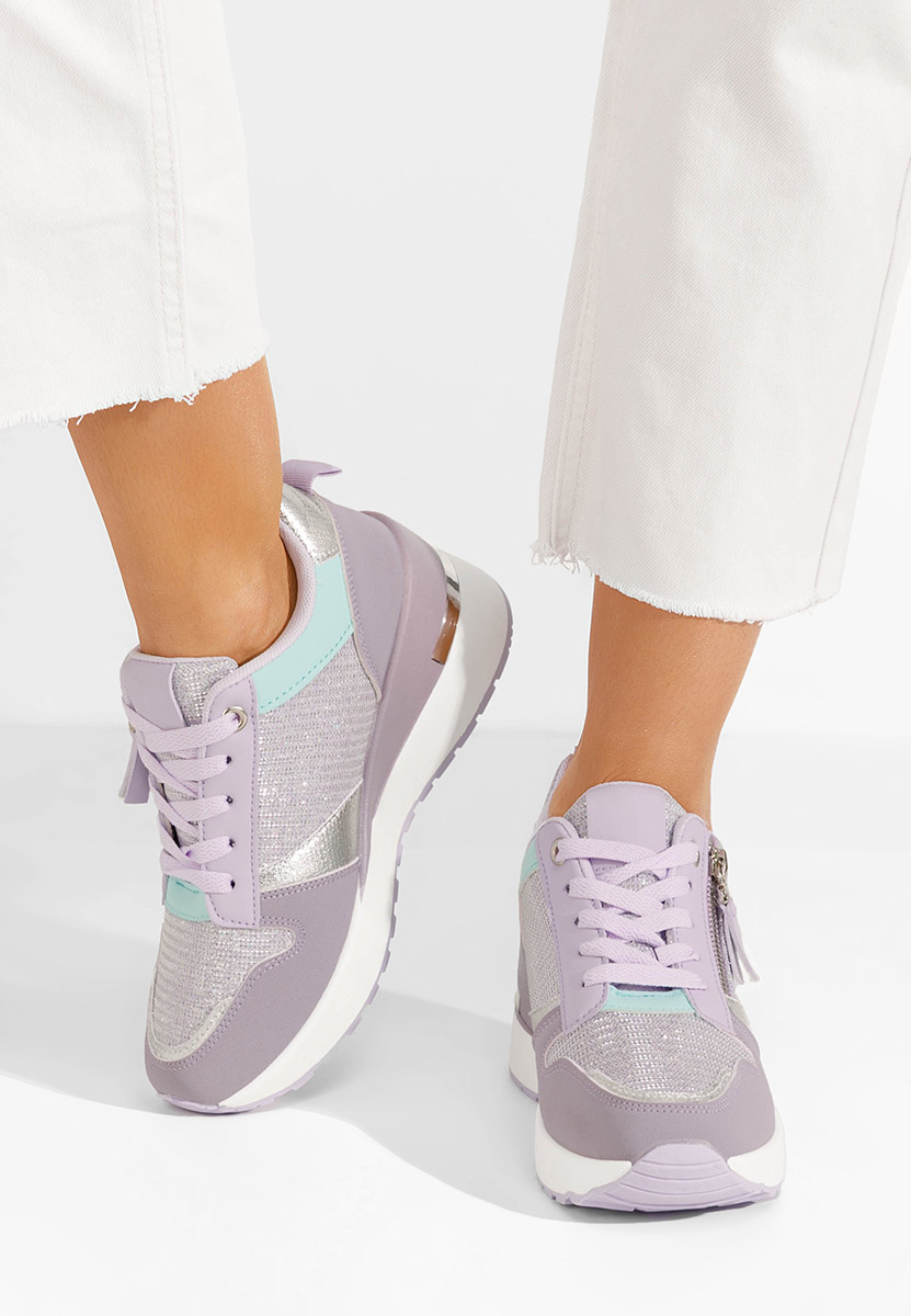 Zenna világos lila platform sneaker cipő 