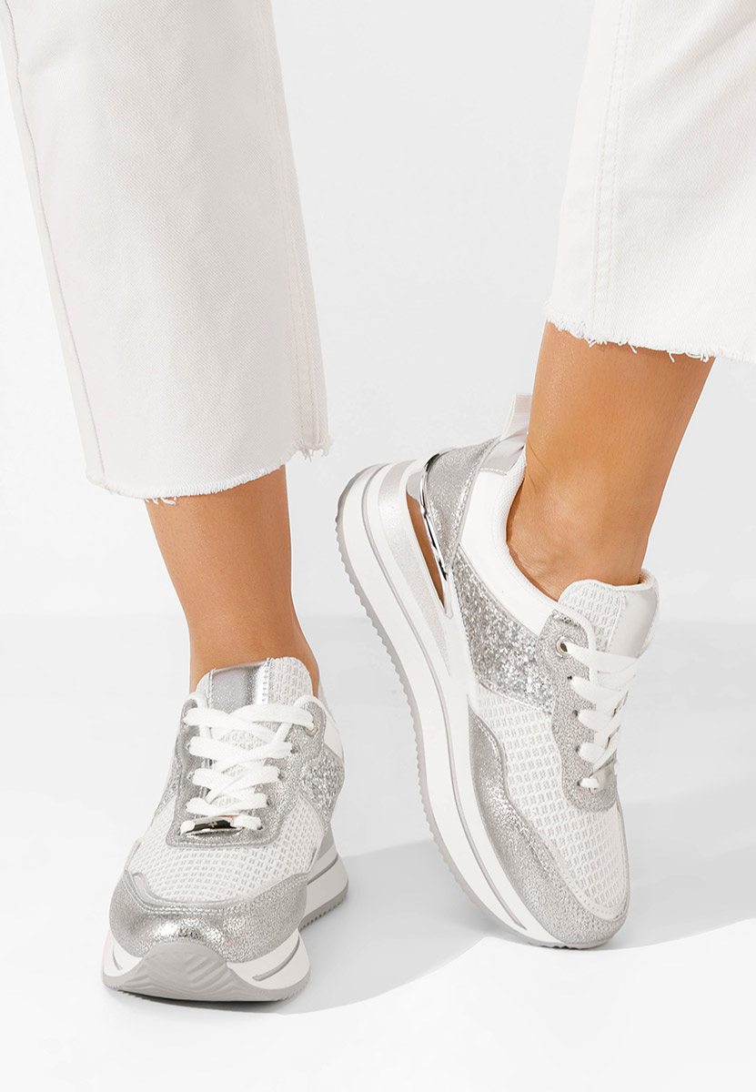Hanifa ezüst telitalpú platform sneaker