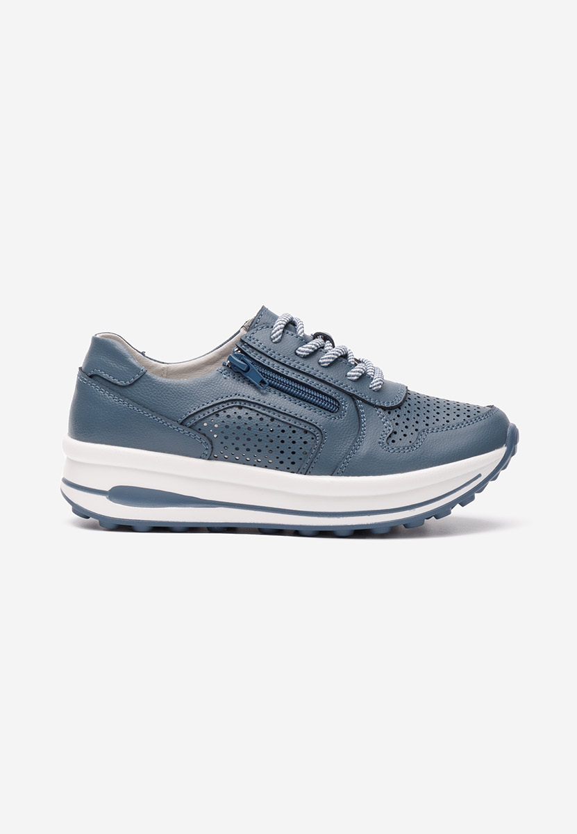 Cidra tengerészkék női bőr sneaker