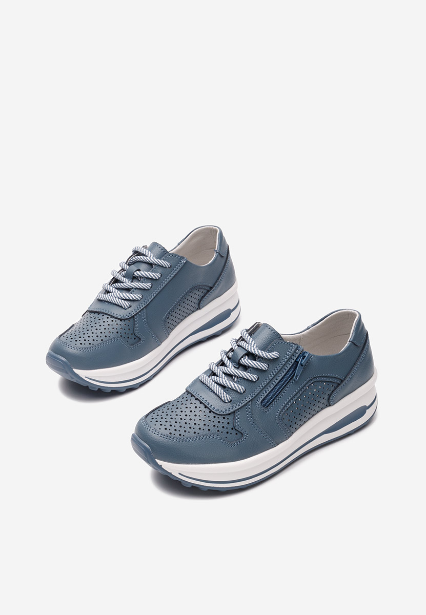 Cidra tengerészkék női bőr sneaker