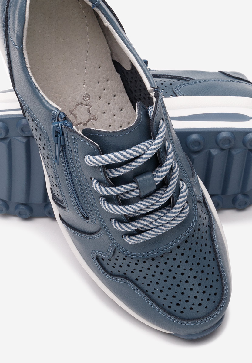 Cidra tengerészkék női bőr sneaker